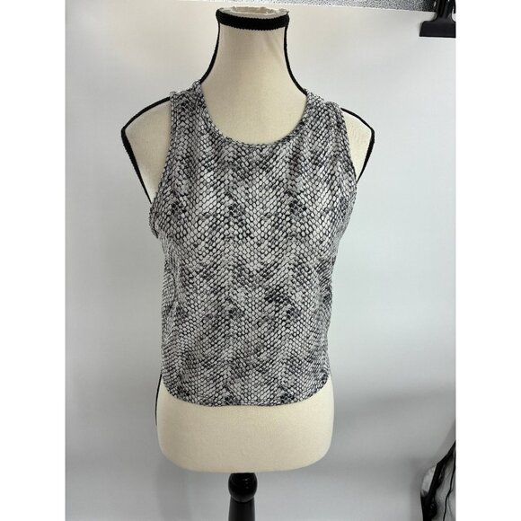 Balance Collection Women's Activewear Top Large Black White Snake Print - Picture 1 of 6